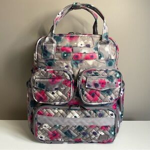 Lug Floral Baby Bag - Gray and Pink